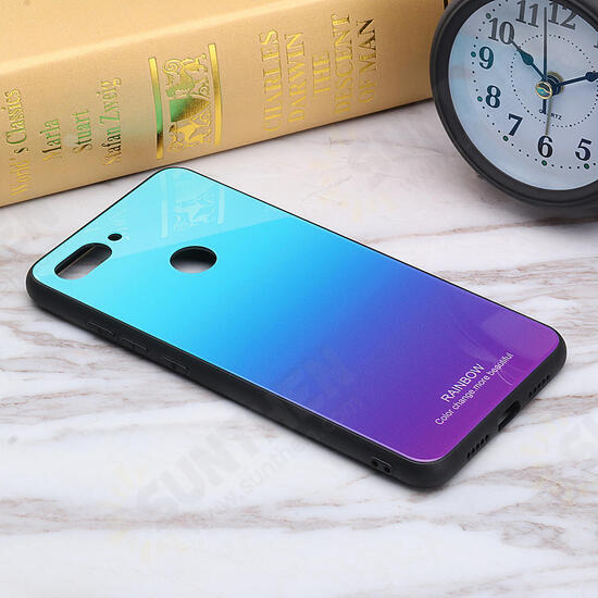 Gradient Color Tempered Glass Shockproof Protective Case For Xiaomi Mi 8 Lite Non-original