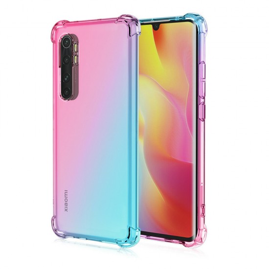 Gradient Color with Four-Corner Airbag Shockproof Translucent Soft TPU Protective Case for Xiaomi Mi Note 10 Lite Non-original