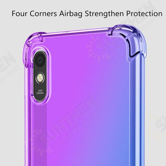 Gradient Color with Four-Corner Airbags Shockproof Translucent Soft TPU Protective Case for Xiaomi Redmi 9A Non-original