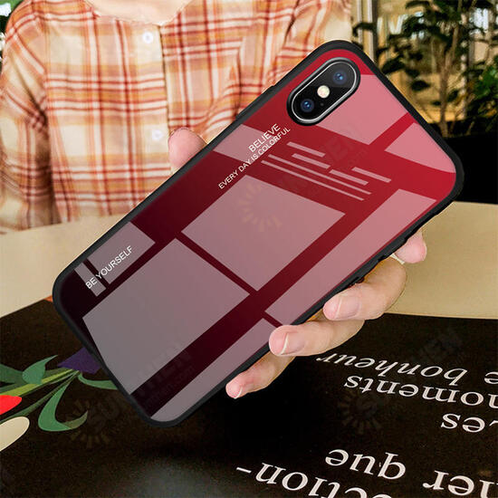 Gradient Scratch Resistant Tempered Glass Protective Case For iPhone X/XS/XR/XS Max