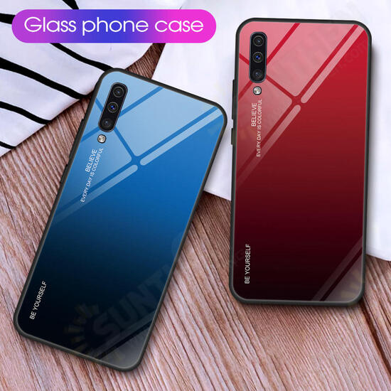 Gradient Tempered Glass Protective Case For Samsung Galaxy A70 2019 Scratch Resistant Back Cover