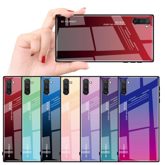 Gradient Tempered Glass Protective Case For Samsung Galaxy Note 10/Note 10 5G/Note 10+/Note 10+ 5G Scratch Resistant Back Cover