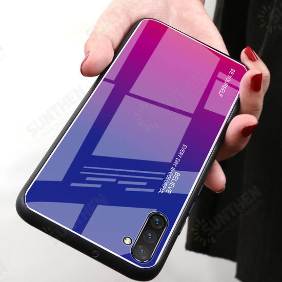 Gradient Tempered Glass Protective Case For Samsung Galaxy Note 10/Note 10 5G/Note 10+/Note 10+ 5G Scratch Resistant Back Cover