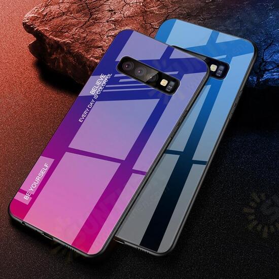 Gradient Tempered Glass Protective Case For Samsung Galaxy S10e S10 S10 Plus S10 5G Scratch Resistant Back Cover