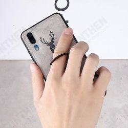 Happy Deer Ring Holder Bracket TPU+PU Leather Protective Case For Huawei P20