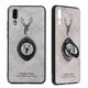 Happy Deer Ring Holder Bracket TPU+PU Leather Protective Case For Huawei P20