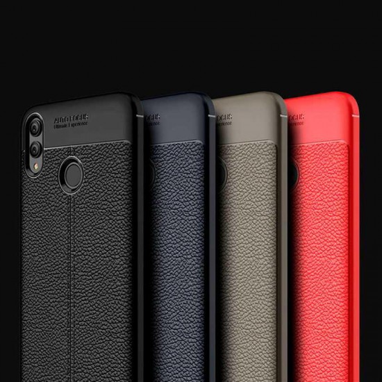 Honor 8X Luxury Litchi Pattern Shockproof PU Leather Protective Case