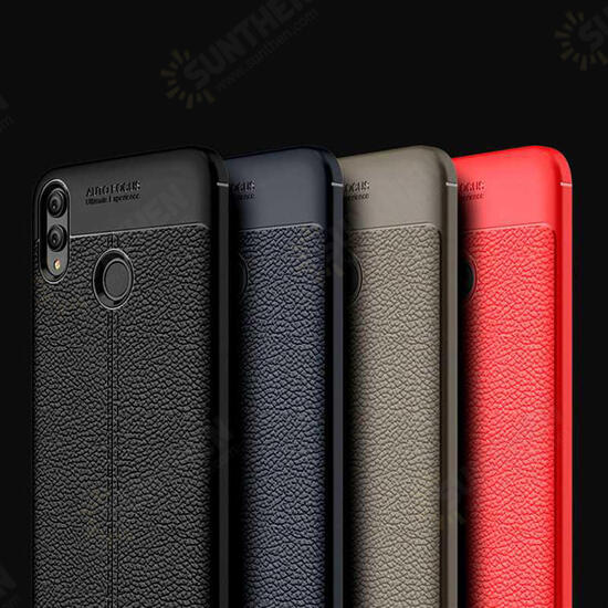 Honor 8X Luxury Litchi Pattern Shockproof PU Leather Protective Case