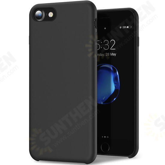 Liquid Silicone Soft Case Microfiber Cushion Back Cover Phone Case for iPhone 7/iPhone 8