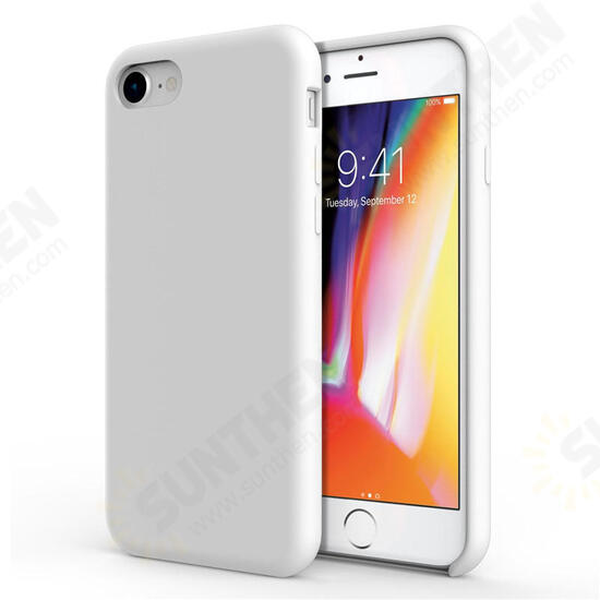 Liquid Silicone Soft Case Microfiber Cushion Back Cover Phone Case for iPhone 7/iPhone 8