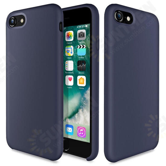 Liquid Silicone Soft Case Microfiber Cushion Back Cover Phone Case for iPhone 7/iPhone 8