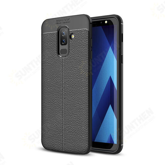 Leather Soft TPU Protective Case for Samsung Galaxy A6 Plus 2018