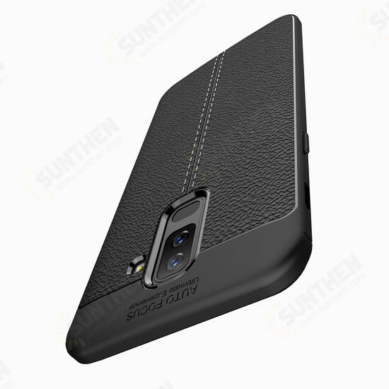 Leather Soft TPU Protective Case for Samsung Galaxy A6 Plus 2018