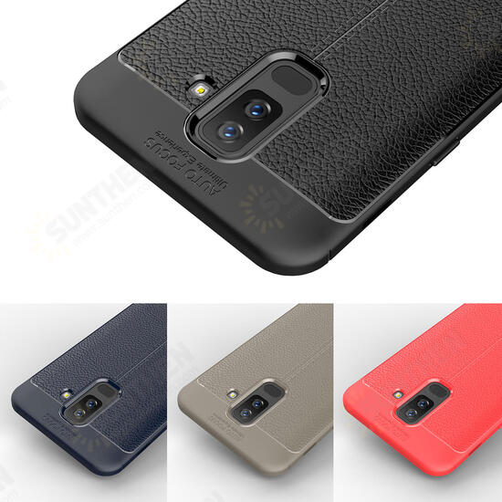 Leather Soft TPU Protective Case for Samsung Galaxy A6 Plus 2018