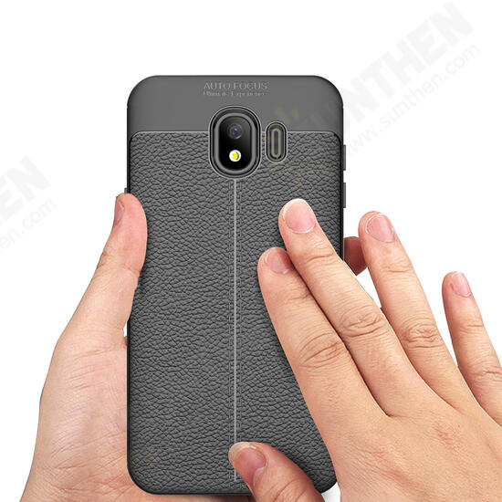 Leather Soft TPU Protective Case for Samsung Galaxy J4 2018 EU Version