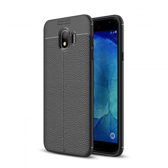 Leather Soft TPU Protective Case for Samsung Galaxy J4 2018 EU Version