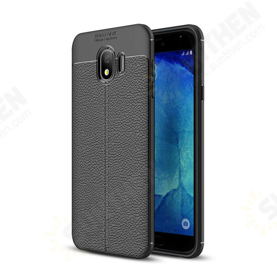 Leather Soft TPU Protective Case for Samsung Galaxy J4 2018 EU Version