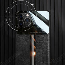 Luxury Business PU Leather Mirror Glass Shockproof Protective Case for iPhone 11 Pro 5.8 inch Luxury Business PU Leather Mirror Glass Shockproof Protective Case for iPhone 11 Pro 5.8 inch