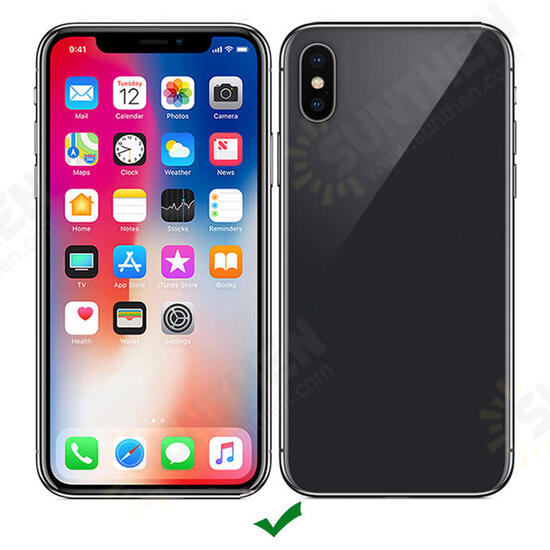 Luxury Business PU Leather Mirror Glass Shockproof Protective Case for iPhone X / iP XS