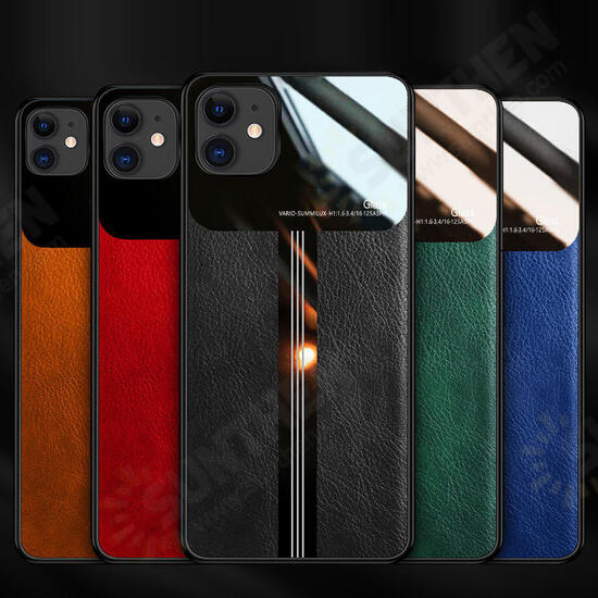 Luxury Business PU Leather Mirror Glass Shockproof Protective Case for iPhone X / iP XS