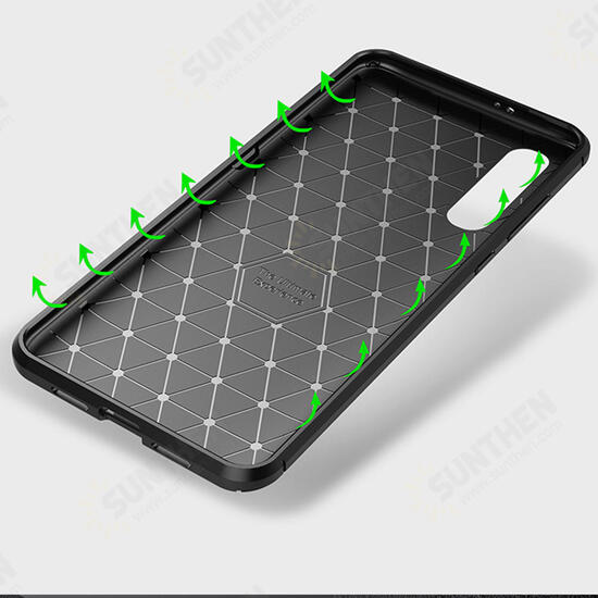 Luxury Carbon Fiber Shockproof Silicone Protective Case For Xiaomi Mi A3 / Xiaomi Mi CC9e Non-original