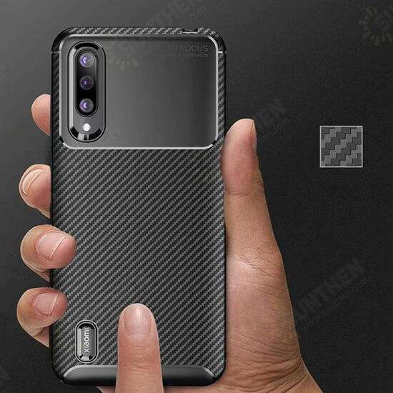 Luxury Carbon Fiber Shockproof Silicone Protective Case For Xiaomi Mi A3 / Xiaomi Mi CC9e Non-original