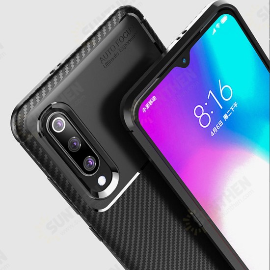 Luxury Carbon Fiber Shockproof Silicone Protective Case For Xiaomi Mi9 Mi 9 Lite / Xiaomi Mi CC9 Non-original