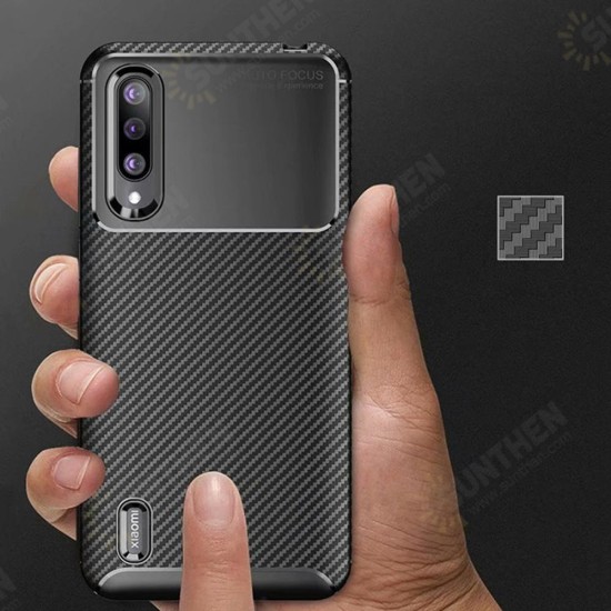 Luxury Carbon Fiber Shockproof Silicone Protective Case For Xiaomi Mi9 Mi 9 Lite / Xiaomi Mi CC9 Non-original