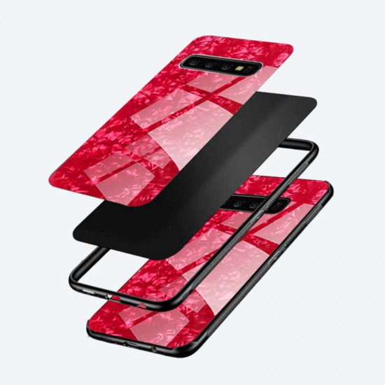 Luxury Conch Shell Anti-scratch Tempered Glass Protective Case for Samsung Galaxy S10