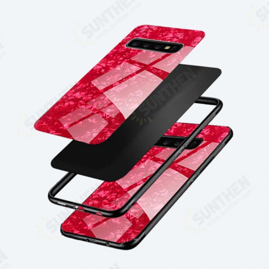 Luxury Conch Shell Anti-scratch Tempered Glass Protective Case for Samsung Galaxy S10