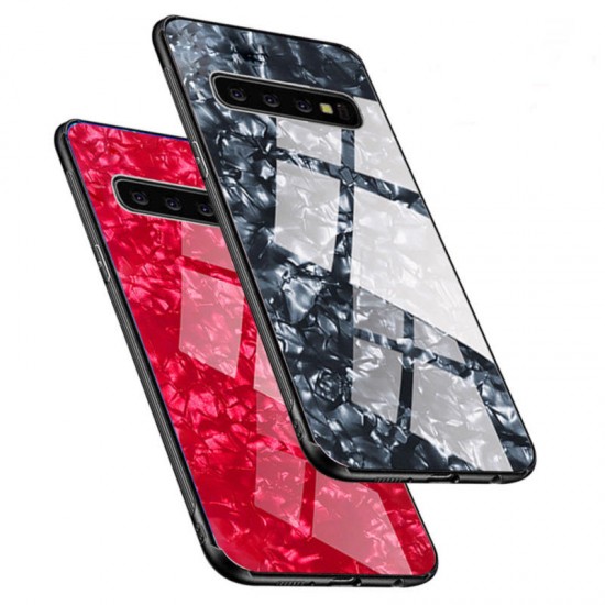Luxury Conch Shell Anti-scratch Tempered Glass Protective Case for Samsung Galaxy S10