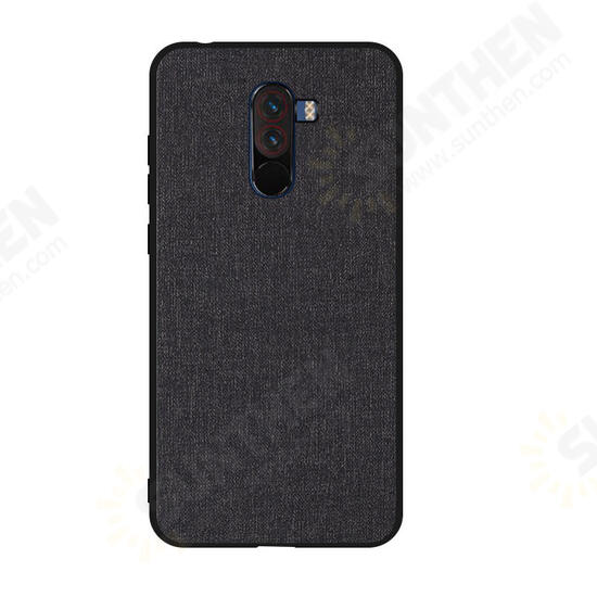 Luxury Fabric PC Back + Soft TPU Bumper Protective Case for Xiaomi Pocophone F1