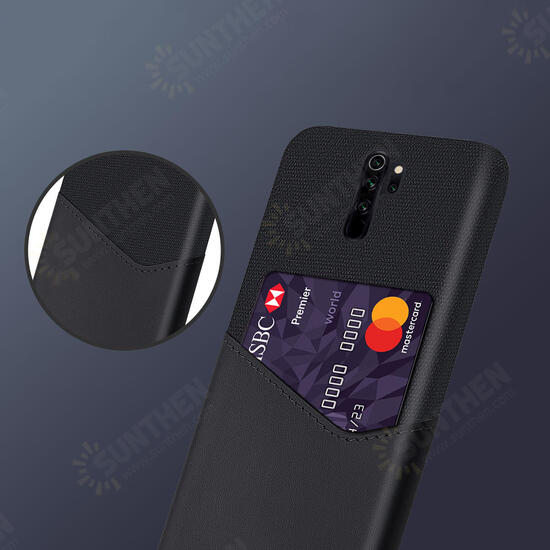 Luxury PU Leather Cloth With Card Slot Shockproof Anti-scratch Back Cover Protective Case for Xiaomi Redmi Note 8 Pro Non-original
