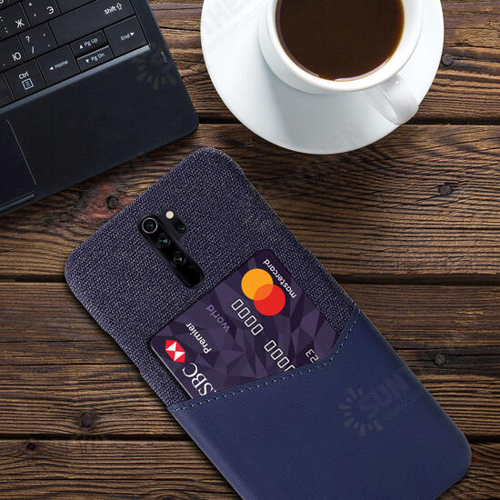 Luxury PU Leather Cloth With Card Slot Shockproof Anti-scratch Back Cover Protective Case for Xiaomi Redmi Note 8 Pro Non-original