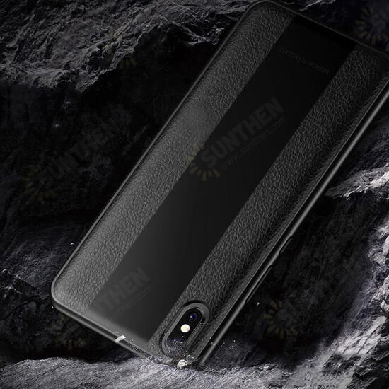 Luxury Shockproof Soft Silicone PU Leather Tempered Glass Protective Case For Xiaomi Mi8 Pro / Xiaomi Mi8 Explorer Edition