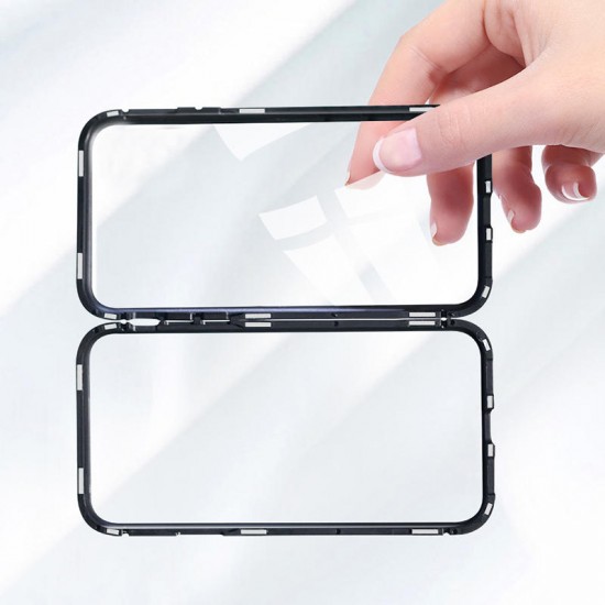 Magnetic Adsorption Aluminum Tempered Glass Protective Case For Samsung Galaxy M20 2019