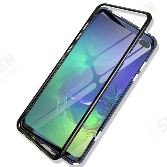 Magnetic Adsorption Aluminum Tempered Glass Protective Case for Samsung Galaxy S10e/S10/S10 Plus/S10 5G