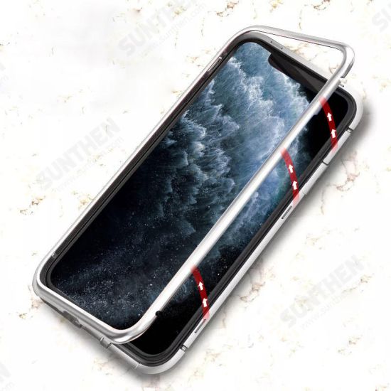 Magnetic Adsorption Metal Singel-side Tempered Glass Protective Case for iPhone 11 6.1 inch Magnetic Adsorption Metal Singel-side Tempered Glass Protective Case for iPhone 11 6.1 inch