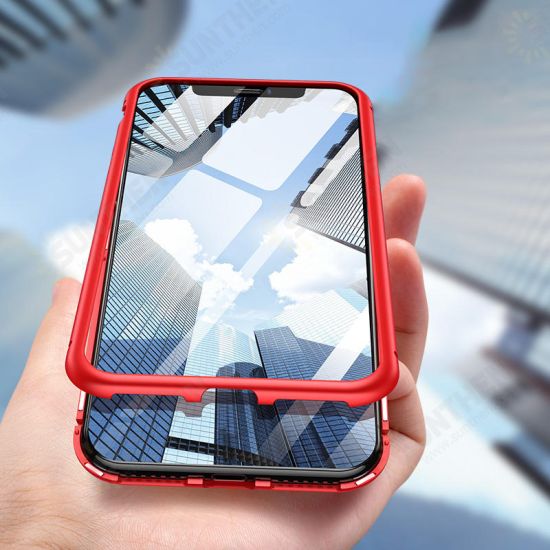 Magnetic Adsorption Metal Singel-side Tempered Glass Protective Case for iPhone 11 6.1 inch Magnetic Adsorption Metal Singel-side Tempered Glass Protective Case for iPhone 11 6.1 inch