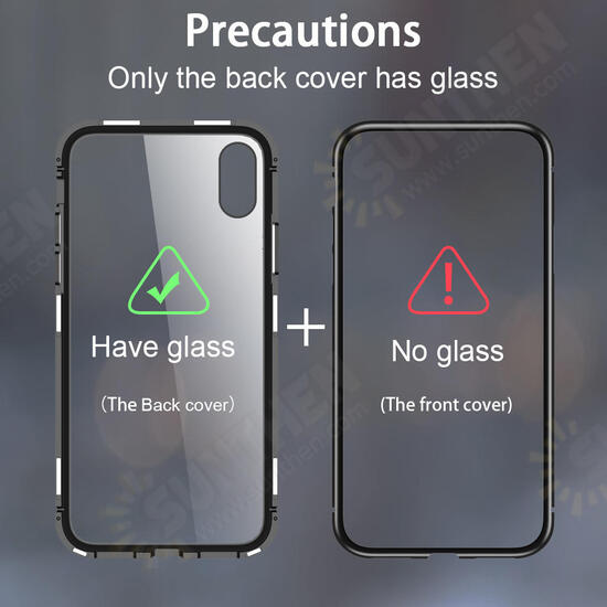 Magnetic Adsorption Metal Singel-side Tempered Glass Protective Case for iPhone 11 6.1 inch