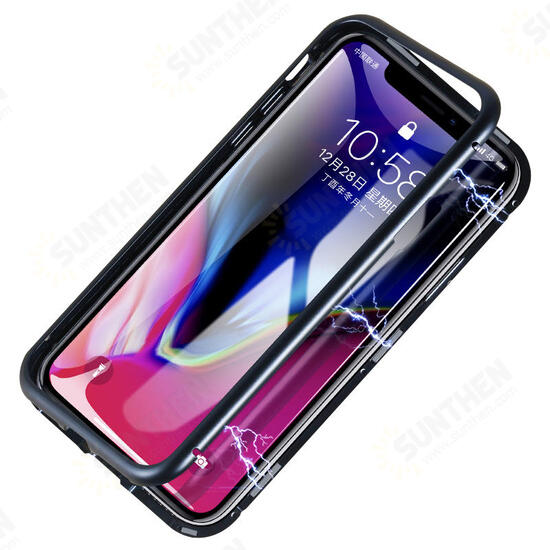 Magnetic Adsorption Metal Tempered Glass Protective Case for iPhone 11 Pro 5.8 inch