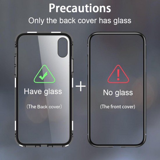 Magnetic Adsorption Metal Tempered Glass Protective Case for iPhone 11 Pro 5.8 inch