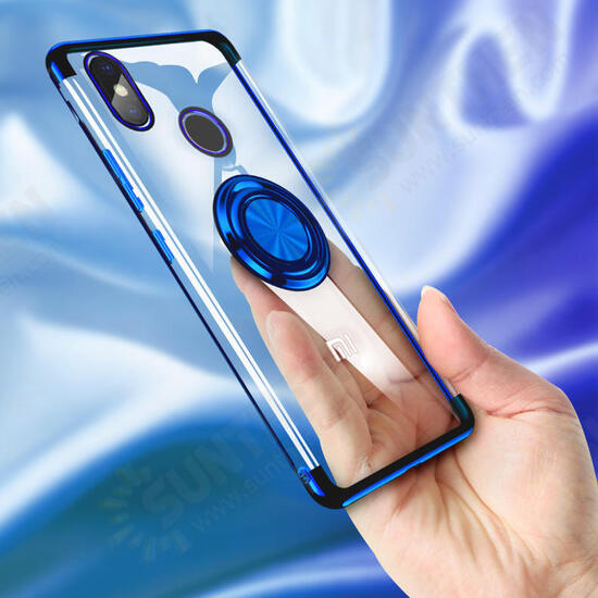 Magnetic Car Holder Ring Holder Thin Color Plating Soft TPU Protective Case For Xiaomi Mi A2 / Xiaomi Mi 6X Non-original