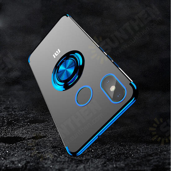 Magnetic Car Holder Ring Holder Thin Color Plating Soft TPU Protective Case For Xiaomi Mi A2 / Xiaomi Mi 6X Non-original