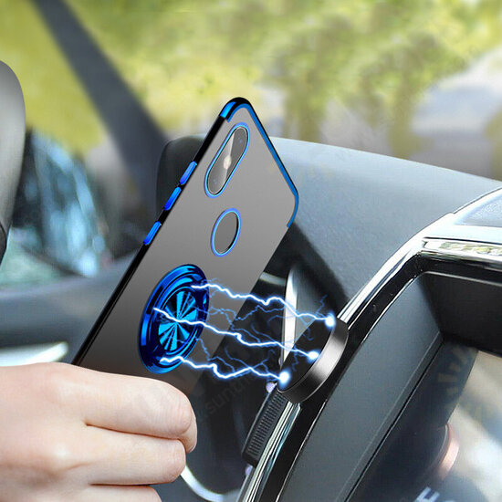 Magnetic Car Holder Ring Holder Thin Color Plating Soft TPU Protective Case For Xiaomi Mi8 Mi 8 Non-original