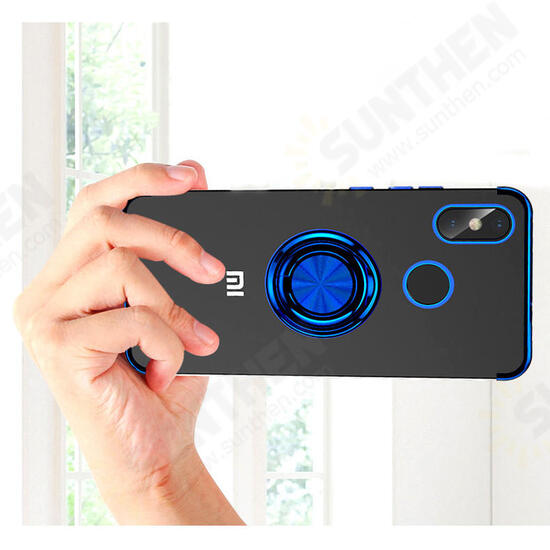 Magnetic Car Holder Ring Holder Thin Color Plating Soft TPU Protective Case For Xiaomi Mi8 Mi 8 Non-original