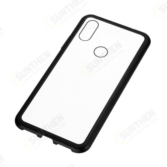 Magnetic Flip Metal Frame Tempered Glass Full Cover Protective Case for Xiaomi Redmi 7 / Redmi Y3