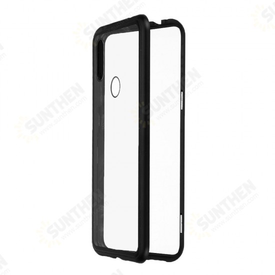 Magnetic Flip Metal Frame Tempered Glass Full Cover Protective Case for Xiaomi Redmi 7 / Redmi Y3