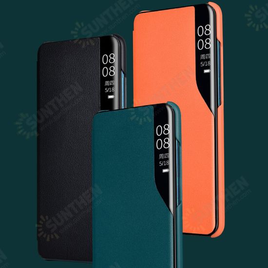 Magnetic Flip Smart Sleep Window View Shockproof PU Leather Full Cover Protective Case for Samsung Galaxy Note 10 Lite / A81 / M60S