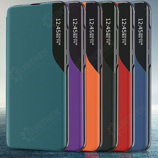 Magnetic Flip Smart Sleep Window View Shockproof PU Leather Full Cover Protective Case for Samsung Galaxy Note 10 Lite / A81 / M60S